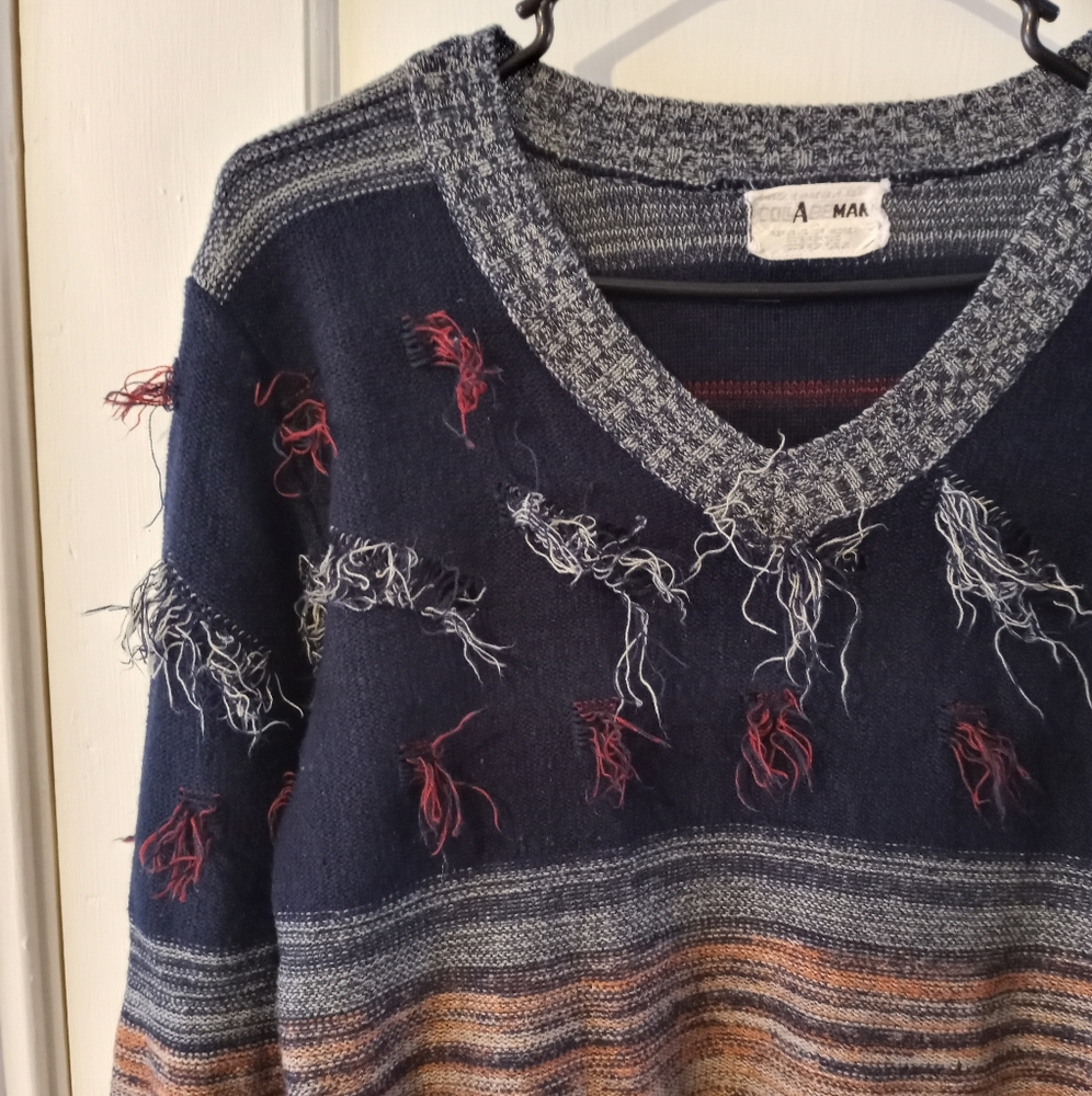 Collageman Vintage 1970s Fringe Sweater - image 3